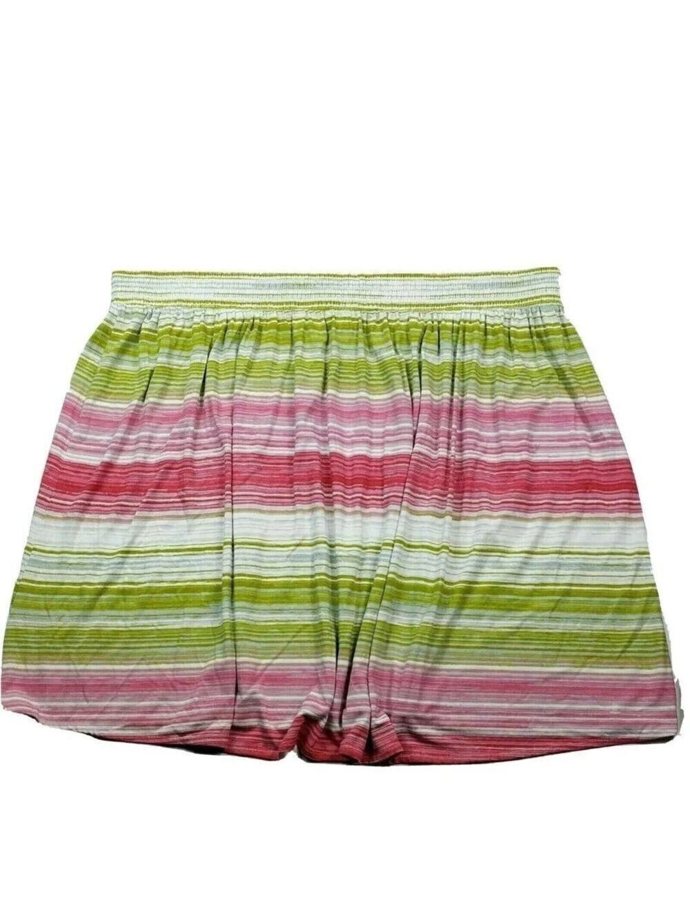 Lane Bryant Striped A Line Skirt Red Green Size 22 24